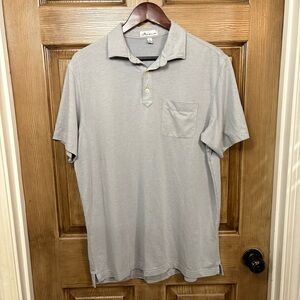 Peter Millar light gray men’s polo 58/38/4 cotton polyester spandex